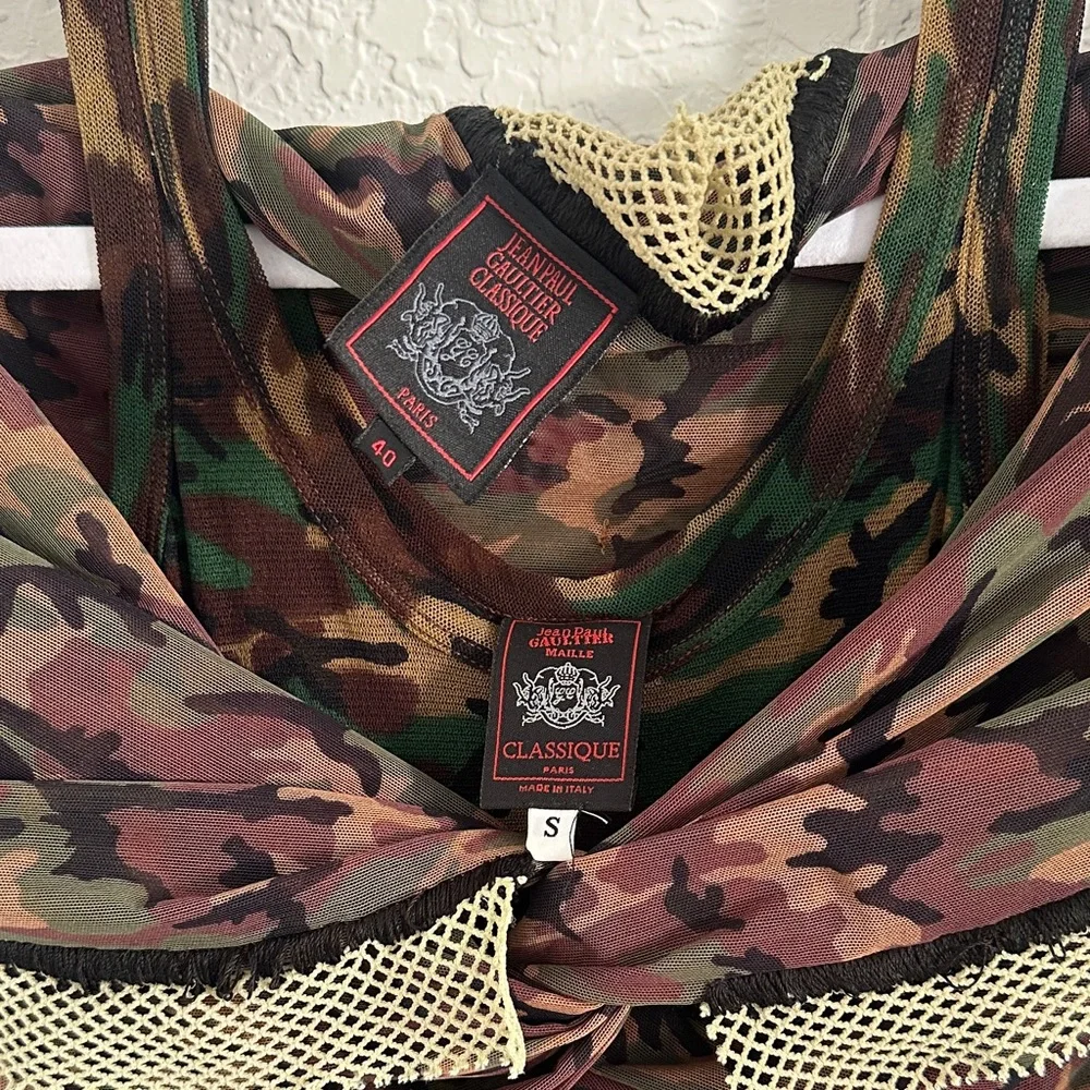 Jean Paul Gaultier SS 1999 CLASSIQUE Camouflage Maxi Dress + Long Sleeve Top - Picture 2 of 6